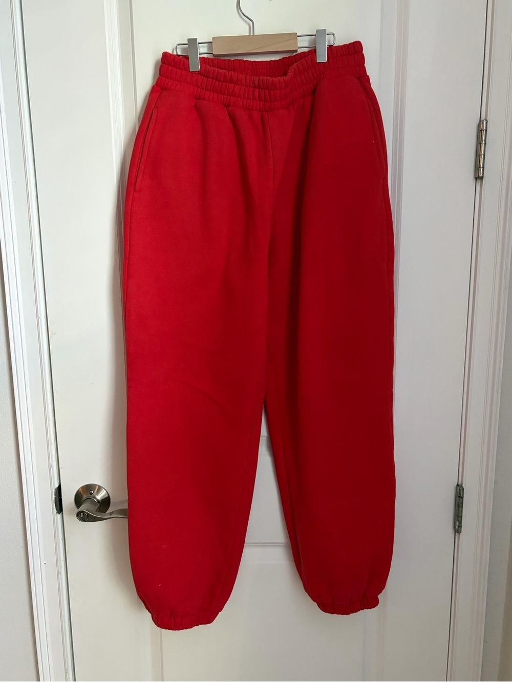 Comfrt Red Elastic-Waist Jogger Sweatpants